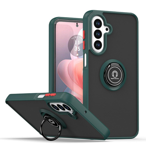 Samsung Galaxy A17 5G Q Shadow 1 Series TPU + PC Phone Case with Ring - Dark Green