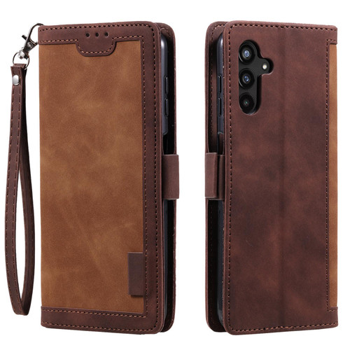 Samsung Galaxy A17 5G Retro Splicing Horizontal Flip Leather Phone Case - Brown