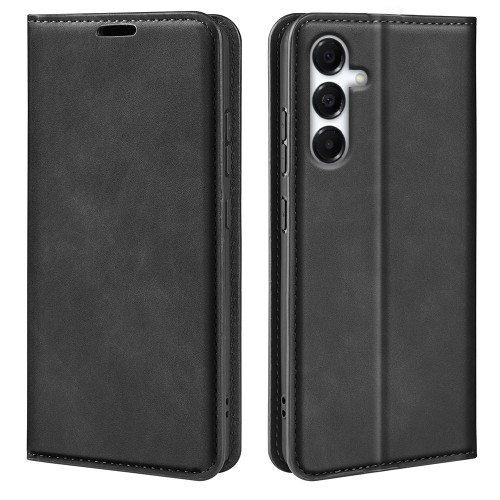 Samsung Galaxy A17 5G Retro-skin Magnetic Suction Leather Phone Case - Black