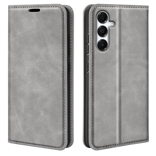 Samsung Galaxy A17 5G Retro-skin Magnetic Suction Leather Phone Case - Grey