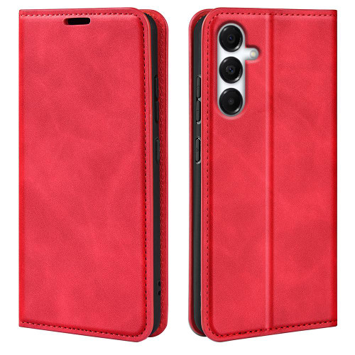 Samsung Galaxy A17 5G Retro-skin Magnetic Suction Leather Phone Case - Red