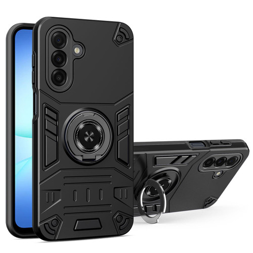 Samsung Galaxy A17 5G Rotating Holder TPU Hybrid PC Phone Case - Black