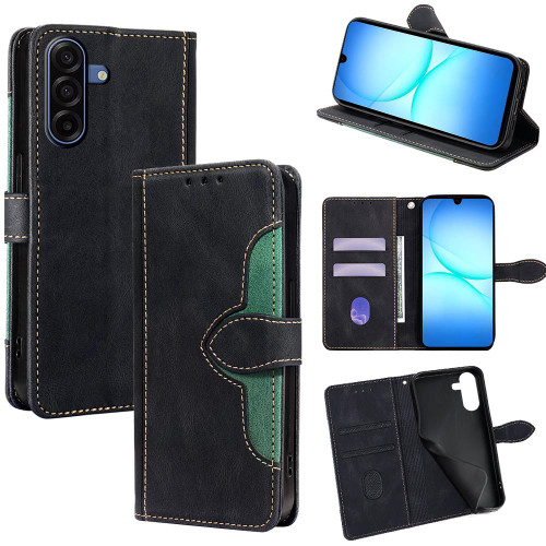 Samsung Galaxy A17 5G Skin Feel Magnetic Buckle Leather Phone Case - Black
