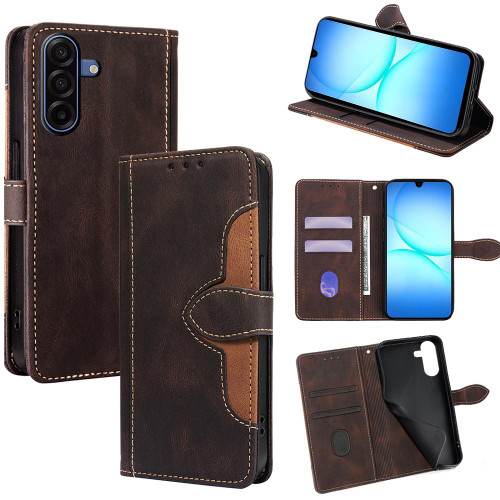 Samsung Galaxy A17 5G Skin Feel Magnetic Buckle Leather Phone Case - Brown