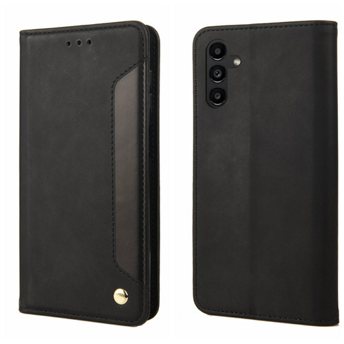 Samsung Galaxy A17 5G Skin Feel Splicing Leather Phone Case - Black