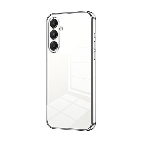 Samsung Galaxy A17 5G Transparent Plating Fine Hole Phone Case - Silver