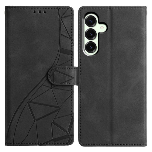 Samsung Galaxy A17 5G Triangles Embossed Leather Phone Case - Black