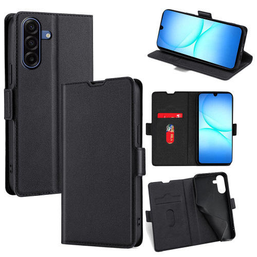 Samsung Galaxy A17 5G Ultra-thin Voltage Side Buckle Horizontal Flip Leather Phone Case - Black