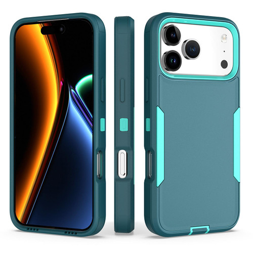 iPhone 17 Pro Max 2 in 1 PC Hybrid TPU Phone Case - Blue+Blue Green