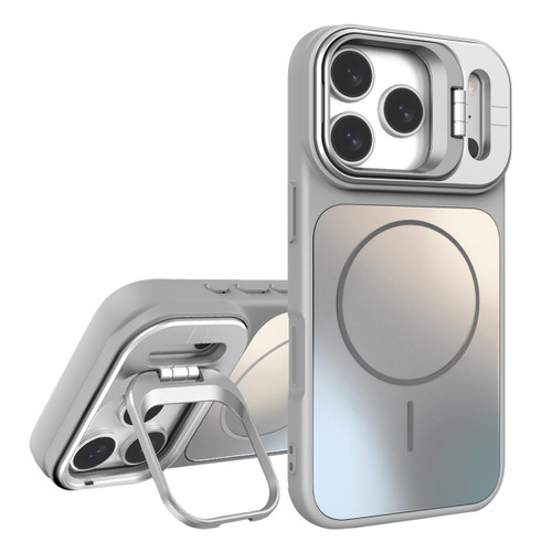 iPhone 17 Pro Max AG Frosted Lens Holder MagSafe Phone Case - Titanium Silver