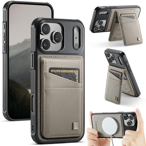 iPhone 17 Pro Max AutSpace A12 MagSafe Magnetic RFID Card Bag Phone Case - Khaki
