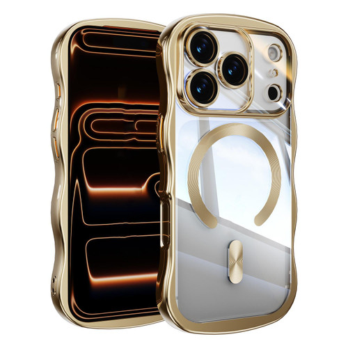 iPhone 17 Pro Max Big Wave Electroplating MagSafe Magnetic Phone Case - Gold