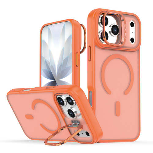 iPhone 17 Pro Max Bright Color Frosted Skin-feel Camera Bracket Magsafe Phone Case - Orange