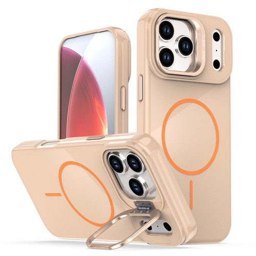 iPhone 17 Pro Max Bright Color Imitation Camera Bracket Magsafe Phone Case - Desert Titanium