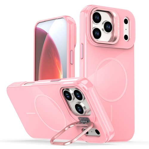 iPhone 17 Pro Max Bright Color Imitation Camera Bracket Magsafe Phone Case - Pink