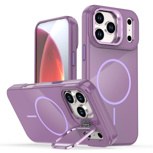 iPhone 17 Pro Max Bright Color Imitation Camera Bracket Magsafe Phone Case - Sunset Purple