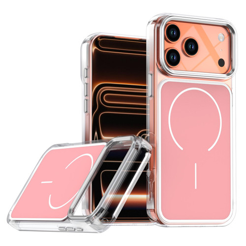 iPhone 17 Pro Max Bright Shadow Two-color MagSafe Magnetic Phone Case - Pink
