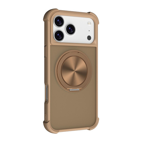 iPhone 17 Pro Max CD Texture 360 Degree Rotating Holder MagSafe Phone Case - Desert Gold