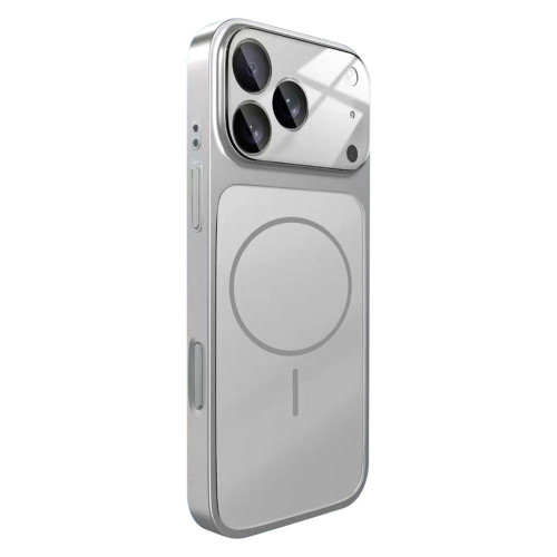 iPhone 17 Pro Max Change to 17 Big Lens Window Frosted MagSafe Phone Case - Silver