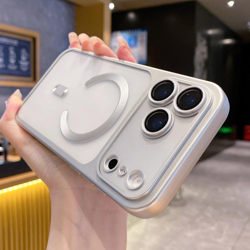 iPhone 17 Pro Max Change to 17 Series Magnetic MagSafe Frosted TPU Phone Case - Silver