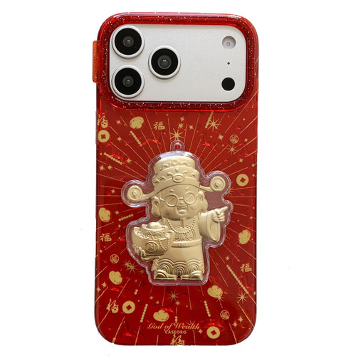 iPhone 17 Pro Max Chinese New Year Traditional Auspicious Motifs PC + TPU Phone Case - Wealth God