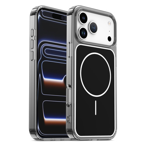 iPhone 17 Pro Max Color Shield PC Hybrid TPU Magnetic Phone Case - Transparent Black