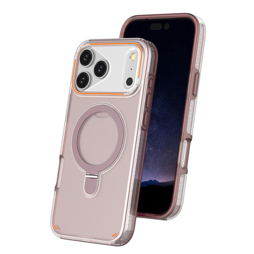 iPhone 17 Pro Max Colorful 2 in 1 MagSafe Ring Holder Phone Case - Pink