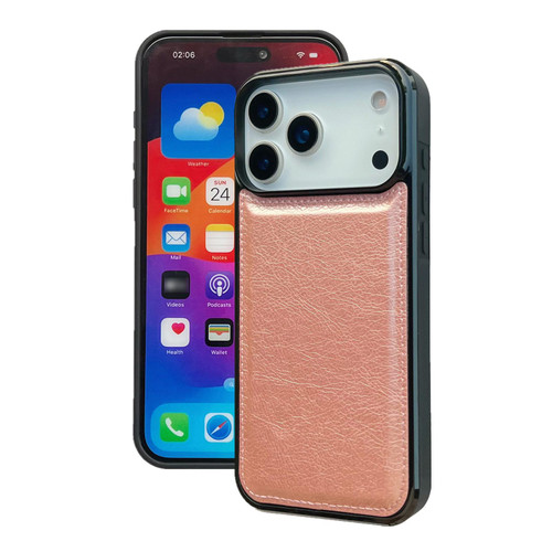 iPhone 17 Pro Max Cowhide Texture Back Cover Phone Case - Rose Gold