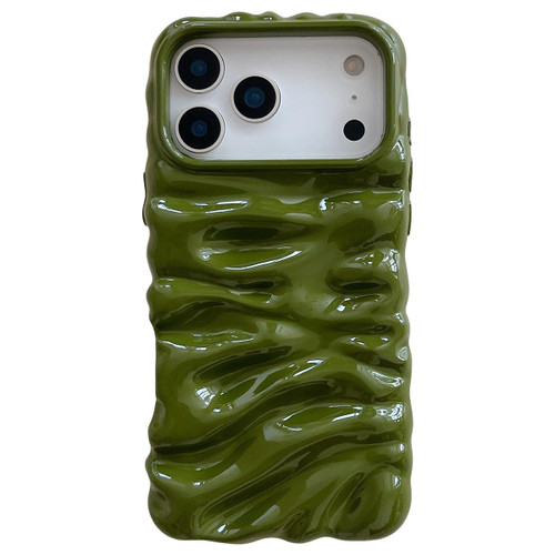 iPhone 17 Pro Max Cream Texture Electroplating TPU Full Coverage Phone Case - Army Green