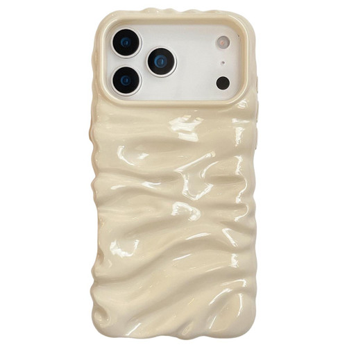 iPhone 17 Pro Max Cream Texture Electroplating TPU Full Coverage Phone Case - Beige