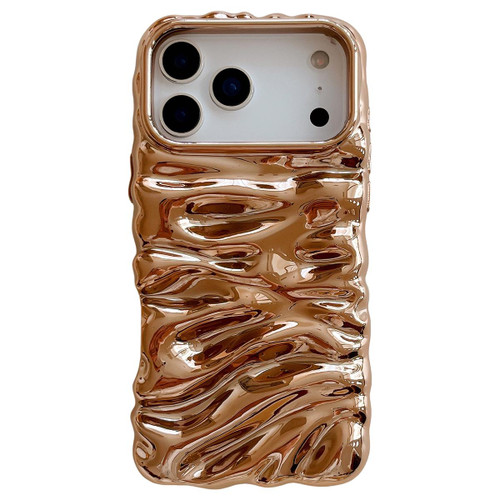 iPhone 17 Pro Max Cream Texture Electroplating TPU Full Coverage Phone Case - Gold