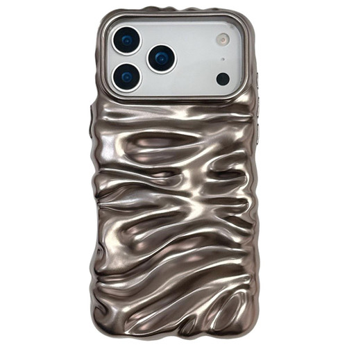iPhone 17 Pro Max Cream Texture Electroplating TPU Full Coverage Phone Case - Matte Brown