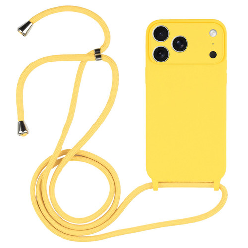 iPhone 17 Pro Max Crossbody Lanyard Liquid Silicone Case - Yellow