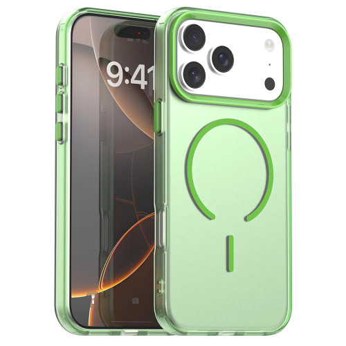 iPhone 17 Pro Max C-type Candy Fine Circle Magsafe PC Hybrid TPU Phone Case - Green