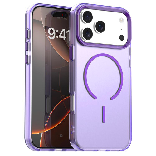 iPhone 17 Pro Max C-type Candy Fine Circle Magsafe PC Hybrid TPU Phone Case - Purple