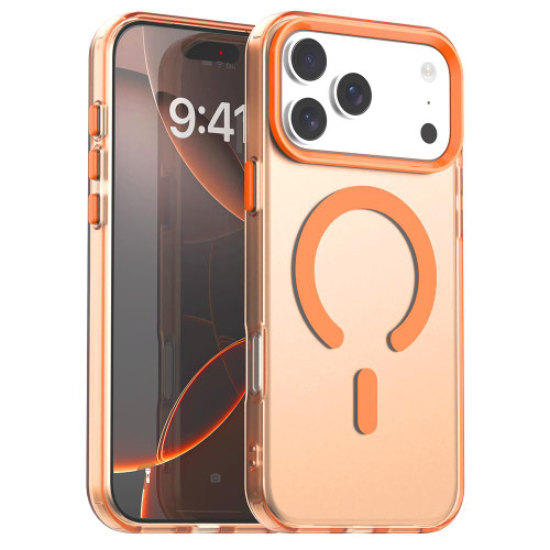 iPhone 17 Pro Max C-type Candy Magsafe PC Hybrid TPU Phone Case - Orange