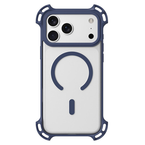 iPhone 17 Pro Max Drone-Style Four-Corner Shockproof Acrylic MagSafe Phone Case - Blue
