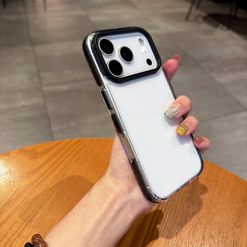 iPhone 17 Pro Max Dual-Color PC Hybrid TPU Phone Case - Black