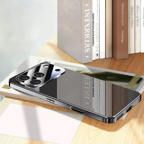 iPhone 17 Pro Max Electroplating Ice Crystal Airbag Full Coverage Shockproof Phone Case - Black