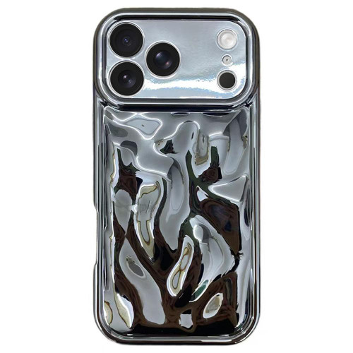 iPhone 17 Pro Max Electroplating Meteorite Texture TPU Phone Case - Silver