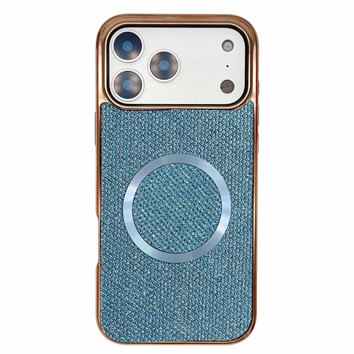 iPhone 17 Pro Max Electroplating PC Glitter Grain MagSafe Phone Case - Blue