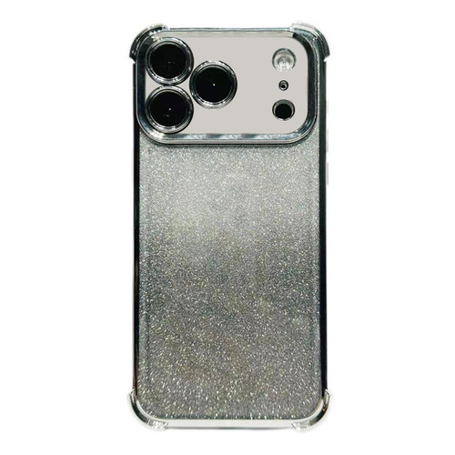 iPhone 17 Pro Max Electrpolated Glitter Four-corner Shockproof Space TPU Phone Case - Gradient Silver