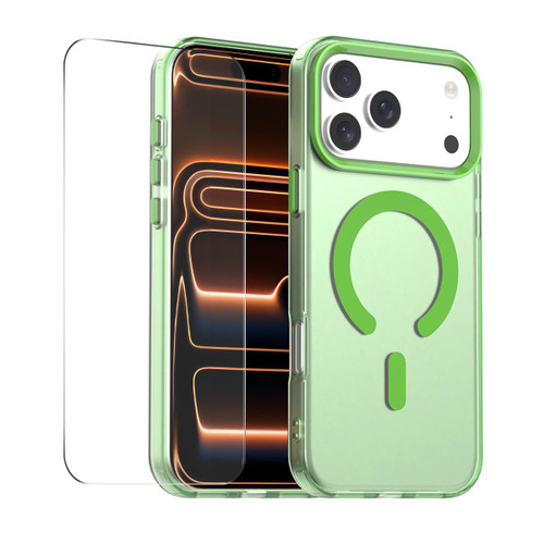 iPhone 17 Pro Max ENKAY Hat-Prince MagSafe Candy Color Phone Case with Thick Adhesive Glass Film - Green