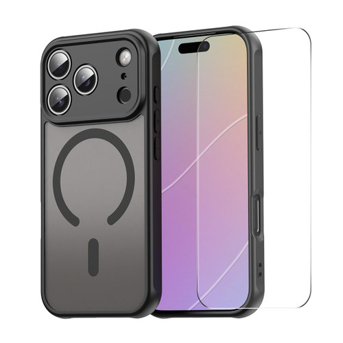 iPhone 17 Pro Max ENKAY Hat-Prince MagSafe Matte Translucent Shockproof Phone Case with Large Arc Edge Film - Black