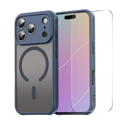 iPhone 17 Pro Max ENKAY Hat-Prince MagSafe Matte Translucent Shockproof Phone Case with Large Arc Edge Film - Blue