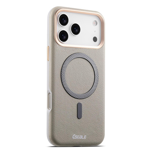 iPhone 17 Pro Max ESEBLE L2 Litchi Texture Metal Lens Magnetic Phone Case - Grey