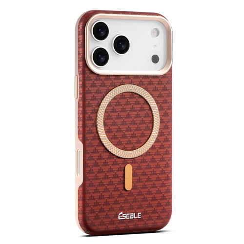 iPhone 17 Pro Max ESEBLE L3 Triangular Shield Metal Lens Magnetic Phone Case - Red
