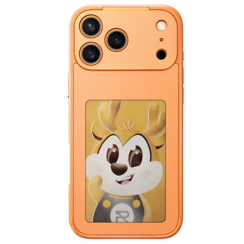 iPhone 17 Pro Max Four-Color E-ink Screen NFC DIY Phone Case - Orange