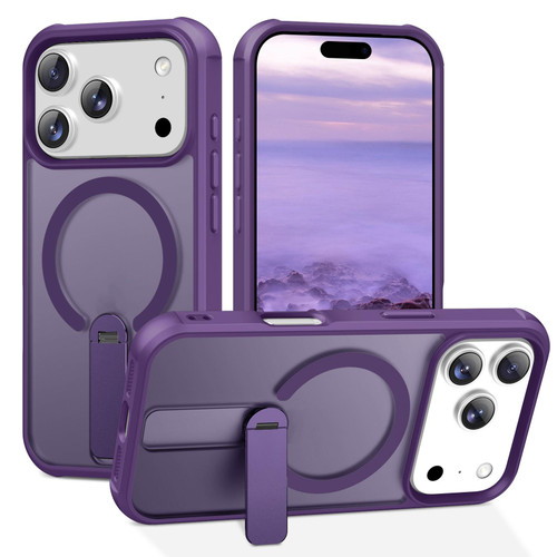iPhone 17 Pro Max Fulcrum Standing Bracket MagSafe Phone Case - Purple