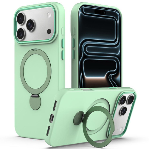 iPhone 17 Pro Max Gen1.5 Pivot Ring Holder TPU Hybrid PC Phone Case - Green